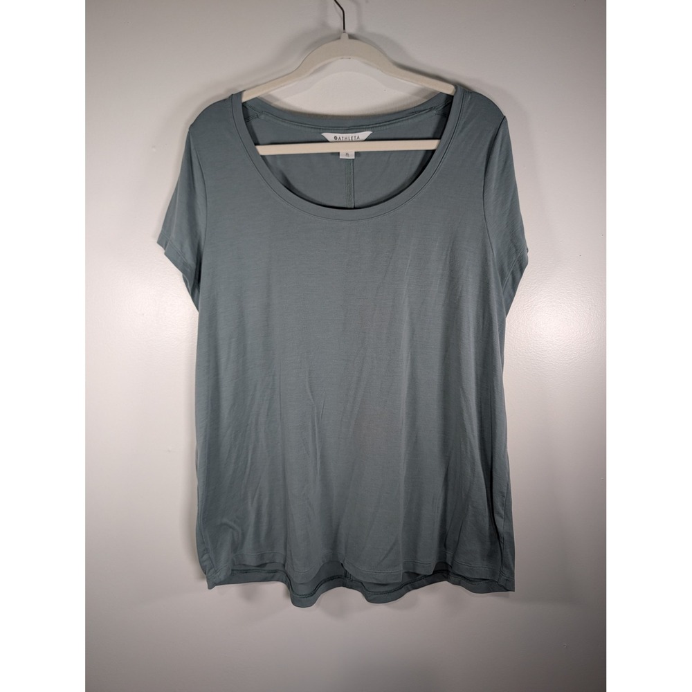 Athleta Stratus II Tee XL Sage Green Scoop Neck Short Sleeve Active T-Shirt